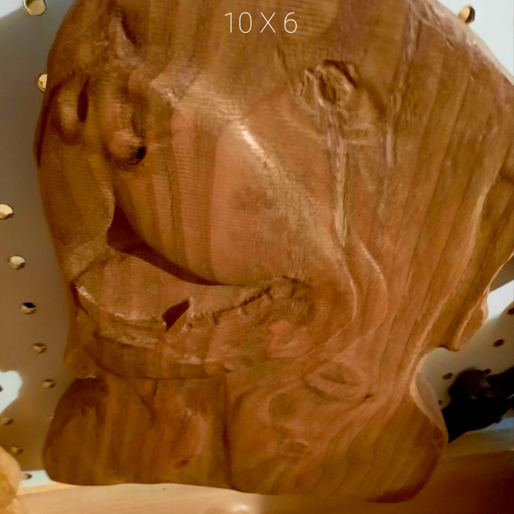 Carved Labrador dog head